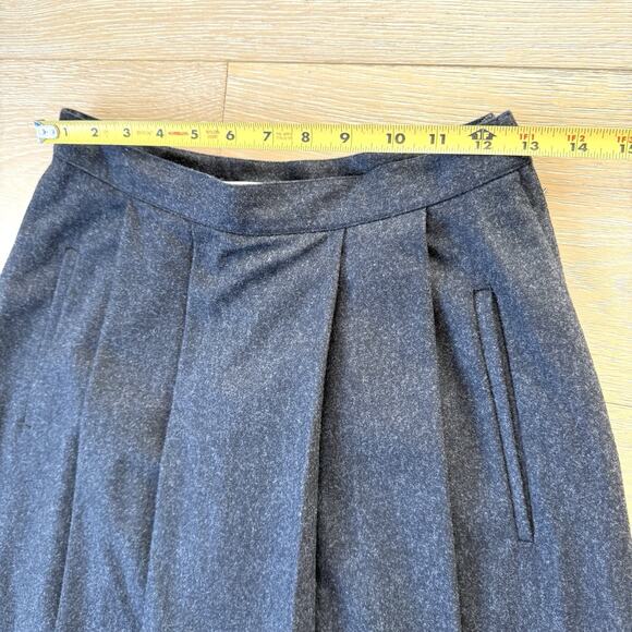 Vtg Calvin Klein Gray 100% Wool Pleated Midi Skirt Made USA Waist Approx 26" - Picture 3 of 6